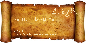 Lendler Ádám névjegykártya